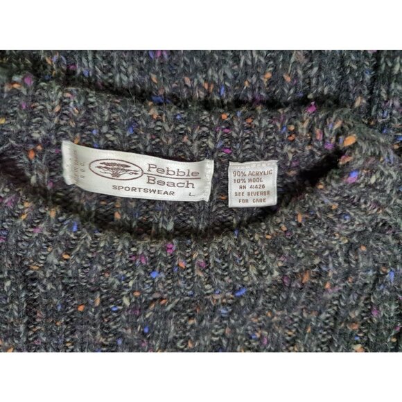Pebble Beach Sportswear Women's Gray Crew Neck Cable Knit Sweater size L - Picture 5 of 6